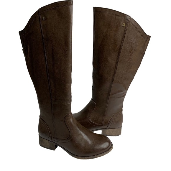 The Buckle Dante Distressed Brown Vegan Leather Knee Boots Size 6 New with Tags - Picture 1 of 11